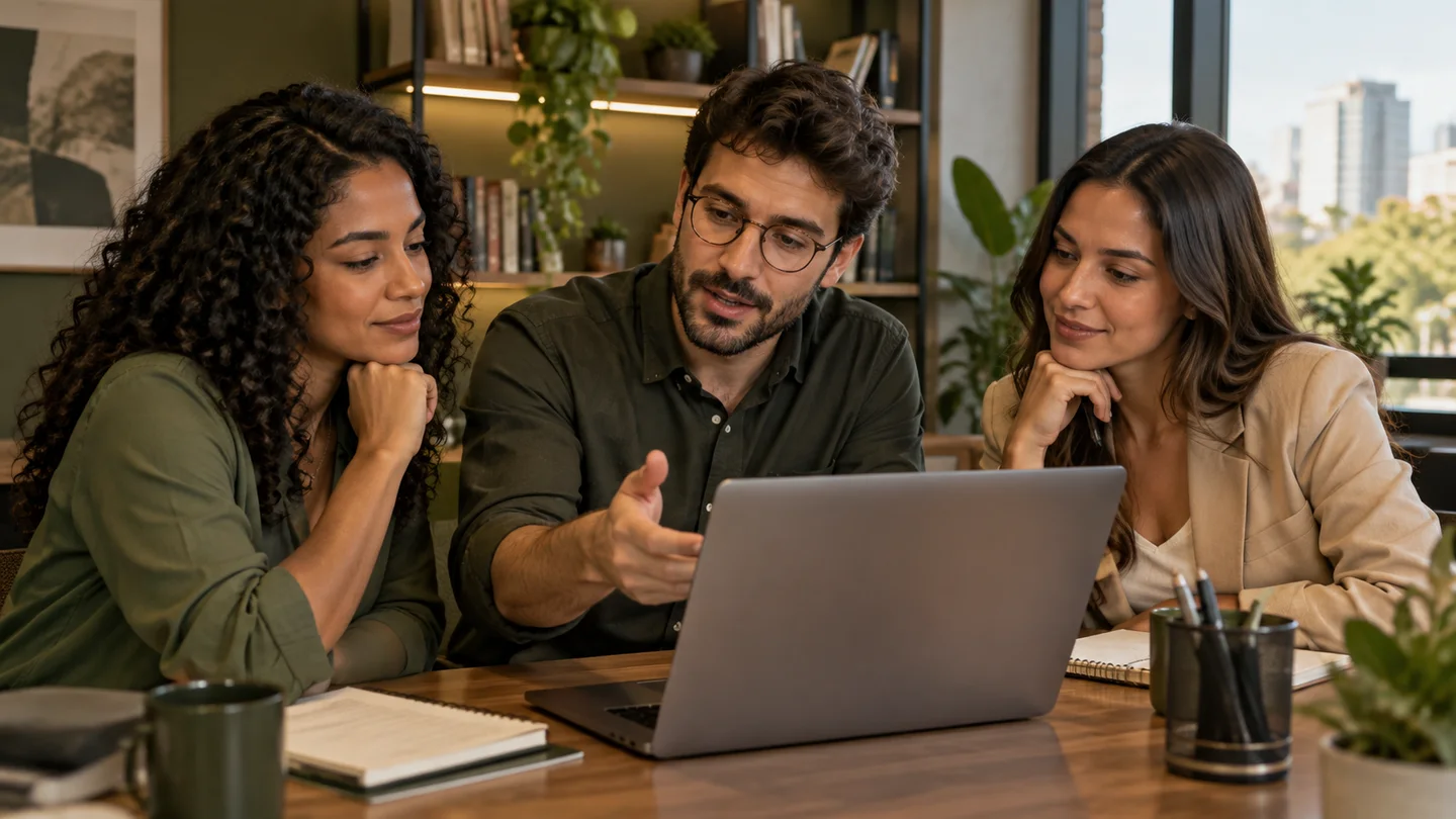 Colaboradores compartilham conhecimentos e aplicam a aprendizagem no trabalho.