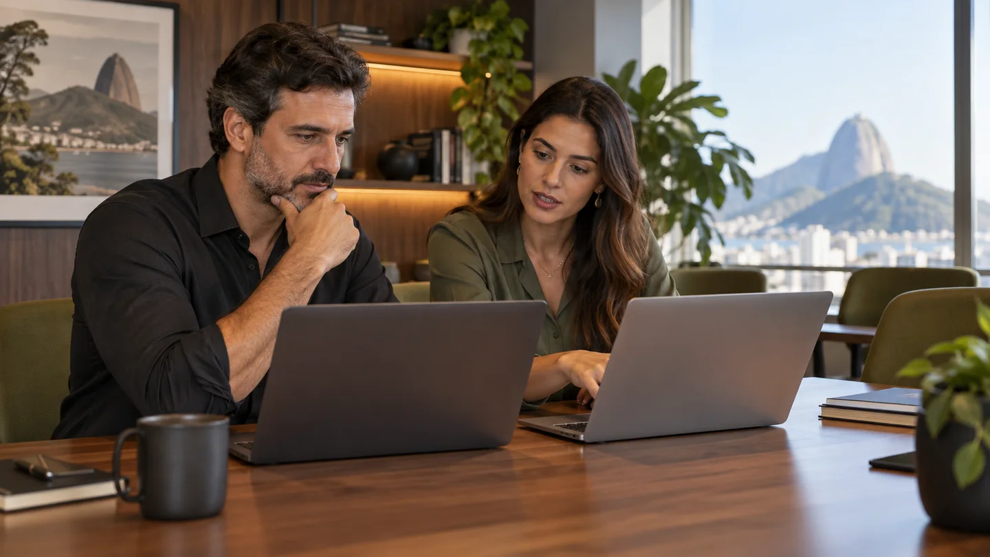 Equipe avalia alternativas de tecnologia para aprendizagem corporativa.